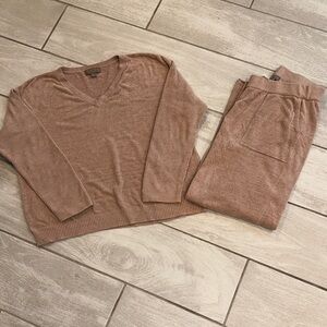 Barefoot Dreams Tall CozyChic Ultra Lite Pullover & Wide Leg Pant Set size med